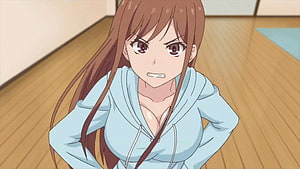 Ayane from Overflow Anime in Light Blue Hoodie with Determined Expression HD wallpaper