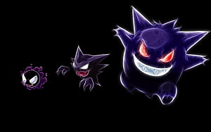 Gengar Evolution Line Wallpaper - Gaston, Haunter, and Gengar Ghost Type Pokemon HD wallpaper