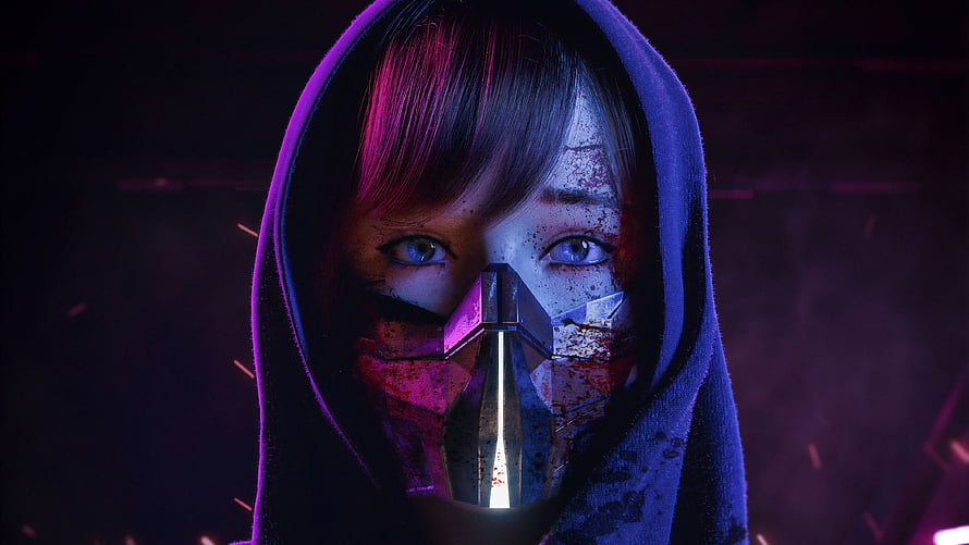 Cyberpunk 2077 V Character Portrait with Hood and Mask HD wallpaper