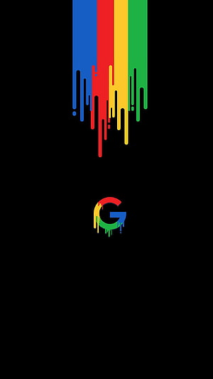Google G Logo With Dripping Paint Effect On Black Background HD phone wallpaper