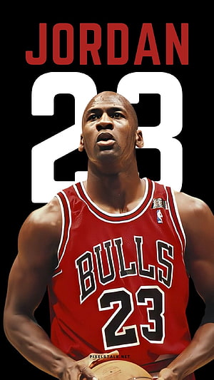 Michael Jordan Chicago Bulls Number 23 Red Jersey Portrait HD phone wallpaper