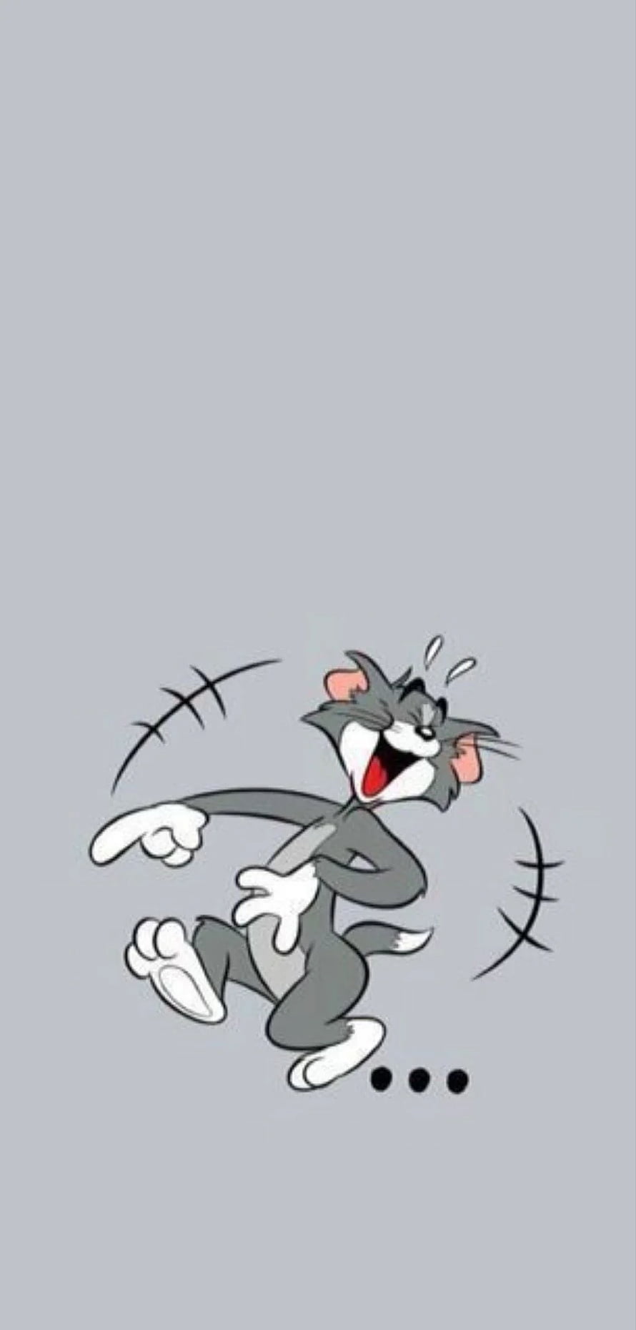 Tom the Cat Running in Classic Cartoon Style on Gray Background HD phone wallpaper