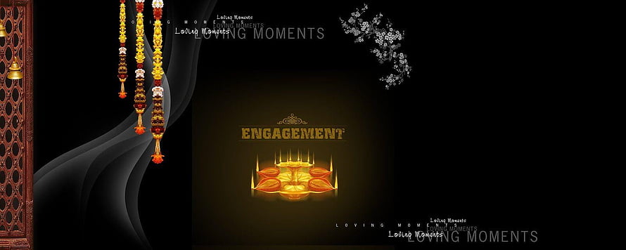 Elegant Indian Engagement Invitation Design with Diya and Floral Decor HD wallpaper