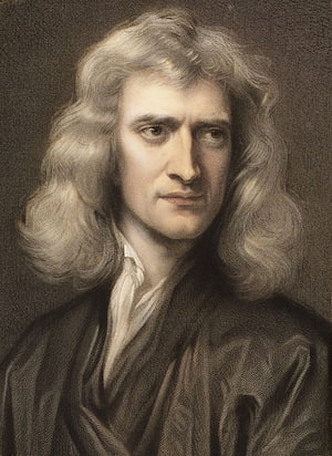 Portrait of Isaac Newton, English Mathematician and Physicist, Classical Engraving Art HD phone wallpaper