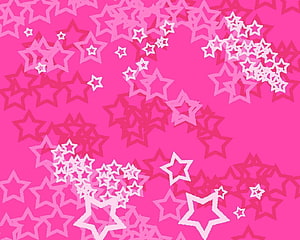 Vibrant Pink Star Pattern Background With White Outlines HD wallpaper