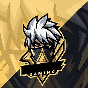 Anime Style Gaming Mascot Logo With White Hair And Mask HD phone wallpaper