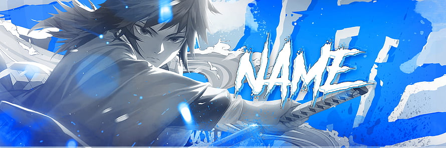 Demon Slayer Anime Character with Katana in Blue Water Splash Art HD wallpaper