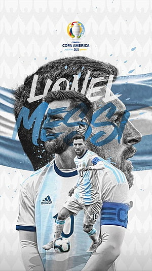 Lionel Messi Argentina National Team Portrait for Copa America 2021 HD phone wallpaper