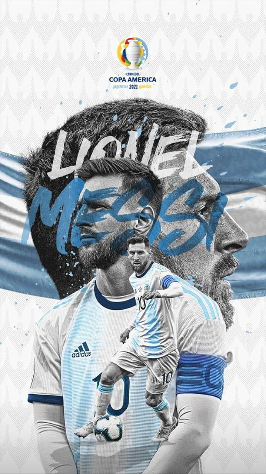 Lionel Messi Argentina National Team Portrait for Copa America 2021 HD phone wallpaper
