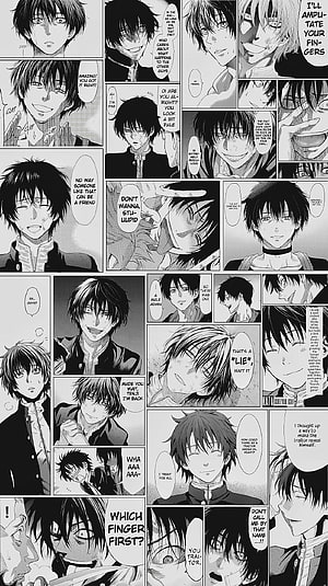 Katawa Shoujo manga page featuring Hideki Hinata and Kenji Sadanaga in dramatic black and white panels, Katagiri yuuichi, #yuuichi HD phone wallpaper