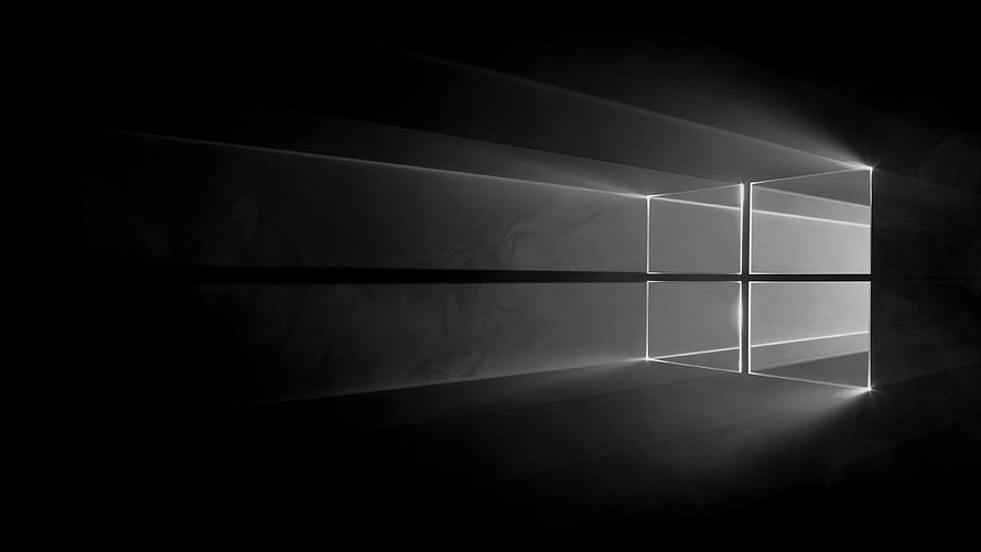 Windows 10 Default Desktop Background in Black and White HD wallpaper