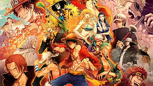 One Piece Straw Hat Pirates Ensemble Anime Illustration HD wallpaper