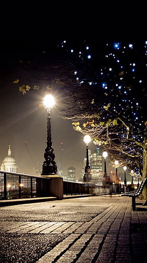 St Paul's Cathedral and London Skyline at Night with Festive Lights HD phone wallpaper