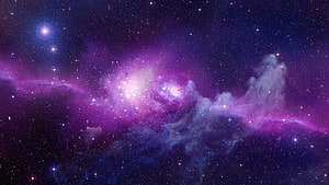 Purple and Blue Cosmic Nebula with Starry Sky Background HD wallpaper