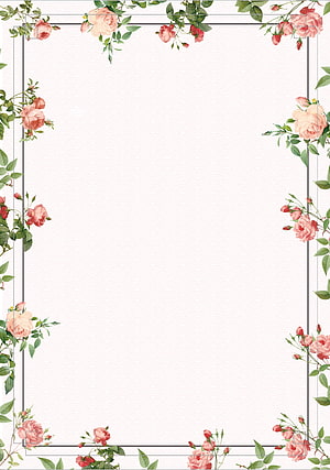 Elegant Watercolor Rose Floral Frame with Vintage Border Design HD phone wallpaper