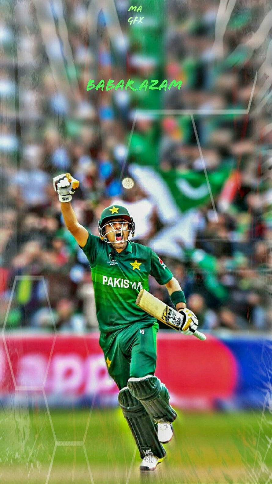 Babar Azam Celebrating a Milestone in Pakistan Cricket Green Kit HD phone wallpaper