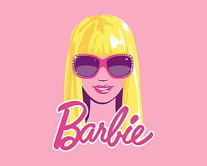 Barbie Iconic Portrait With Blush Pink Background And Rhinestone Sunglasses HD wallpaper