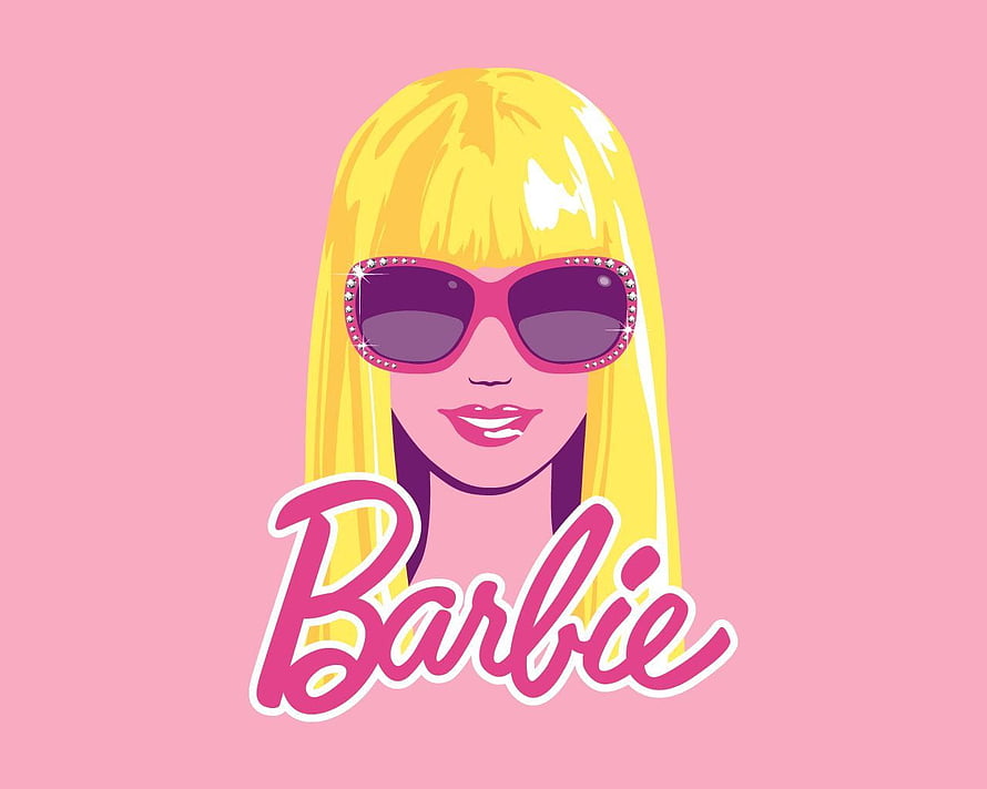 Barbie Iconic Portrait With Blush Pink Background And Rhinestone Sunglasses HD wallpaper
