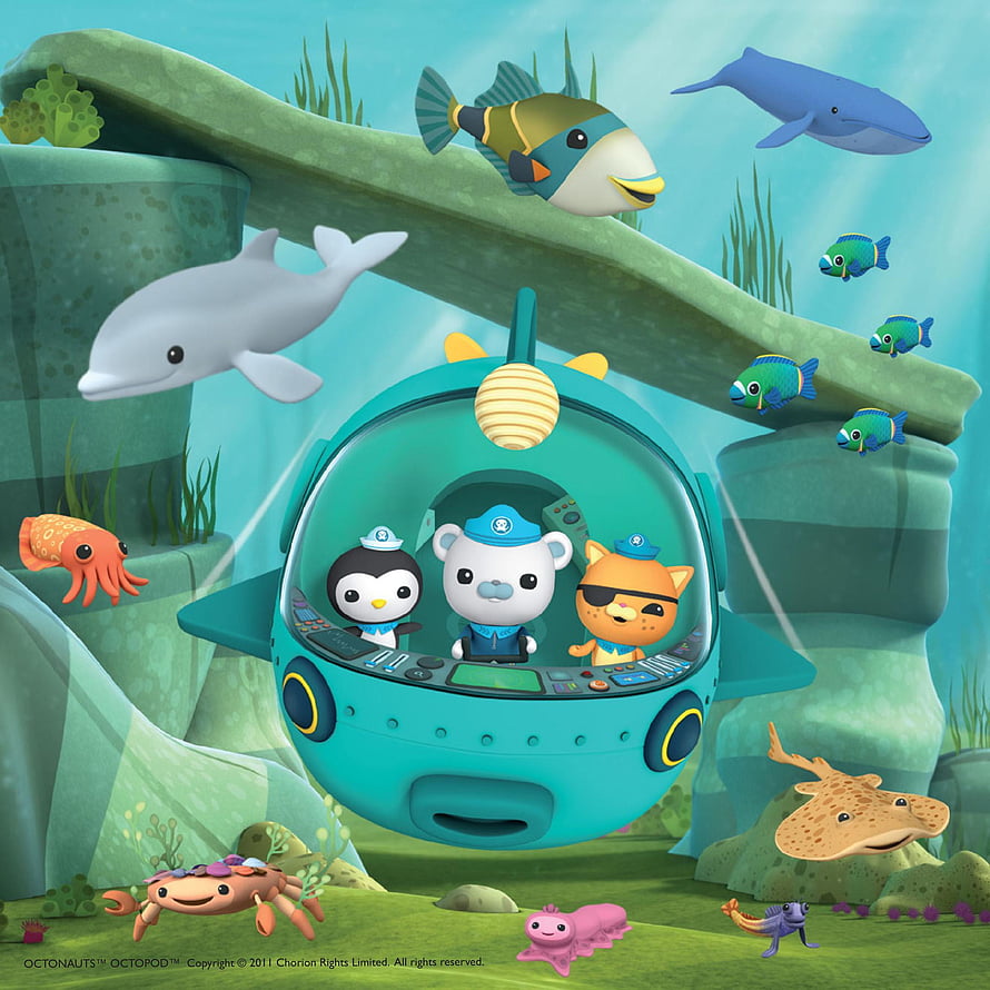 Octonauts submarine crew exploring vibrant underwater ocean with marine life HD phone wallpaper