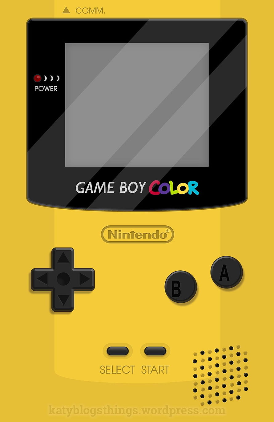 Yellow Nintendo Game Boy Color Handheld Console Vector Illustration HD phone wallpaper