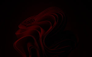 Dark Red Abstract 3D Flowing Curves and Waves on Black Background HD wallpaper