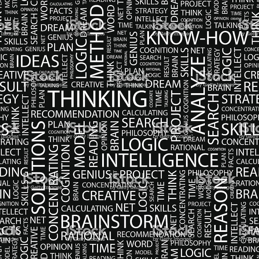 Monochrome Thinking and Intelligence Word Cloud Design HD phone wallpaper