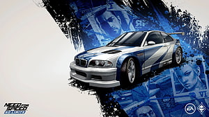 Need for Speed No Limits BMW M3 GTR Blue and White Racing Car Wallpaper HD wallpaper