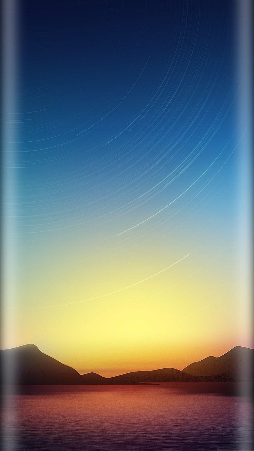 Stunning Star Trails Over Mountain Lake at Sunset HD phone wallpaper