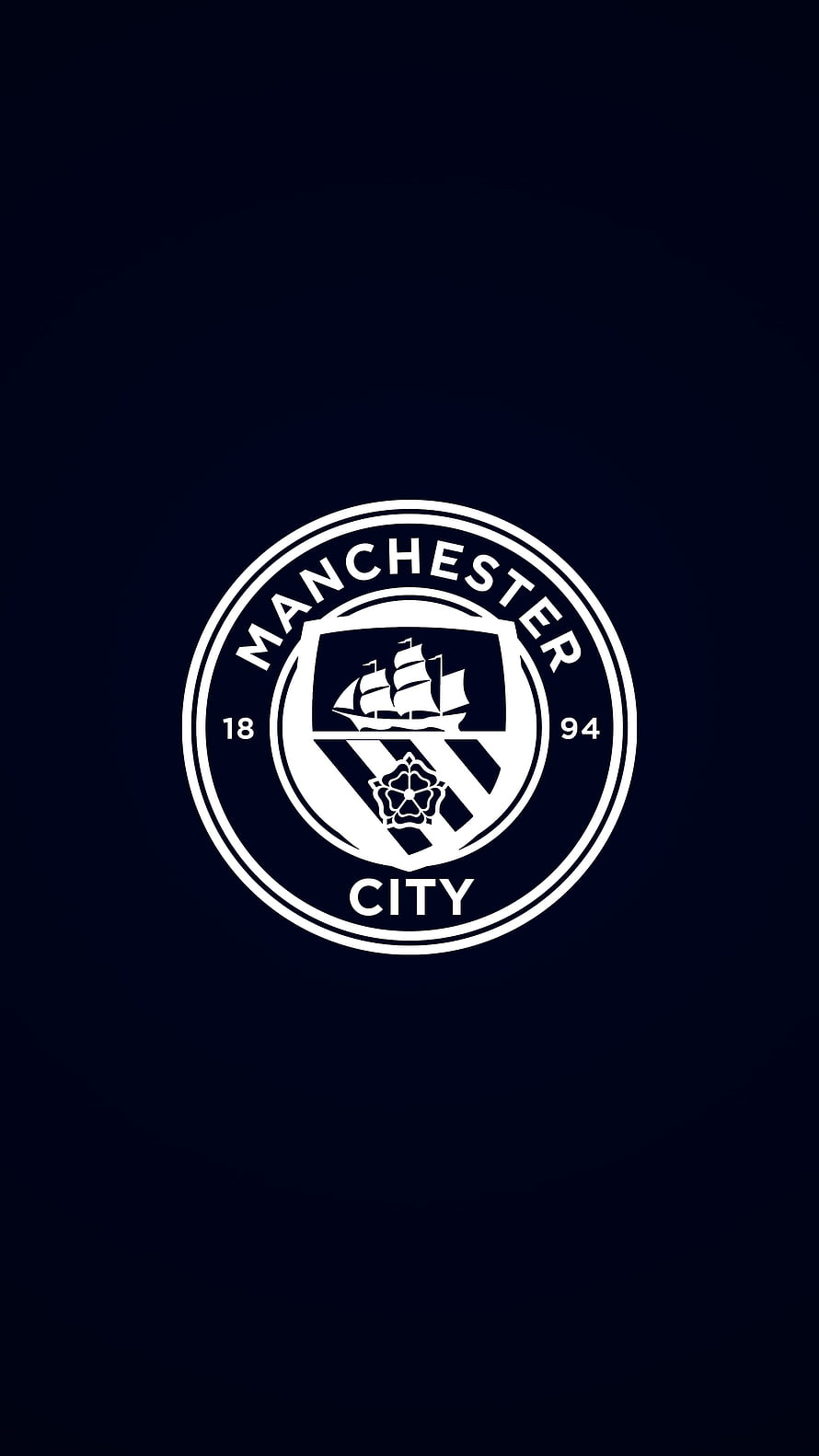 Manchester City Football Club Official Logo on Dark Navy Blue Background, 52 Man City ideas, manchester city logo HD phone wallpaper