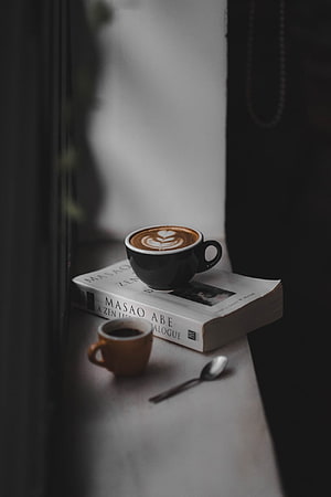 Cozy Coffee Corner With Latte Art And Books On A Windowsill HD phone wallpaper