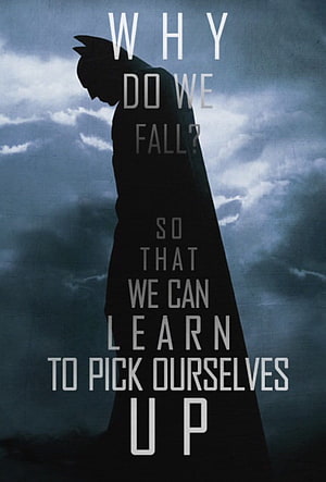Batman Silhouette Against Stormy Sky With Inspirational Quote, Shanlian on Batman on Twitter:, why do we fall HD phone wallpaper