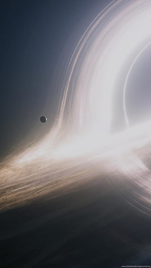 Interstellar Gargantua Black Hole and Planet Miller Desktop Wallpaper HD phone wallpaper