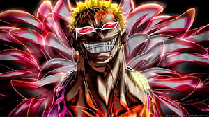 Donquixote Doflamingo Anime Character With Red Energy Wings And Maniacal Grin, Donquixote Doflamingo, one piece doflamingo HD wallpaper