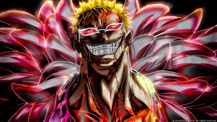 Donquixote Doflamingo Anime Character With Red Energy Wings And Maniacal Grin, Donquixote Doflamingo, one piece doflamingo HD wallpaper