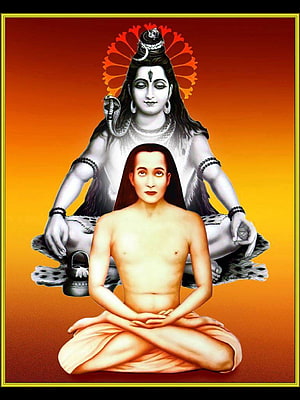 Mahavatar Babaji Meditating Before Lord Shiva in Traditional Indian Art HD phone wallpaper