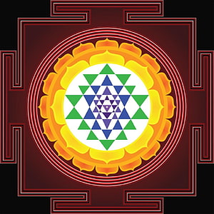 Sri Yantra Sacred Geometry Mandala with Lotus Petals and Triangles HD phone wallpaper