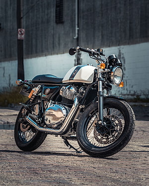 Royal Enfield Continental GT 650 Classic Cafe Racer Motorcycle in White and Black HD phone wallpaper