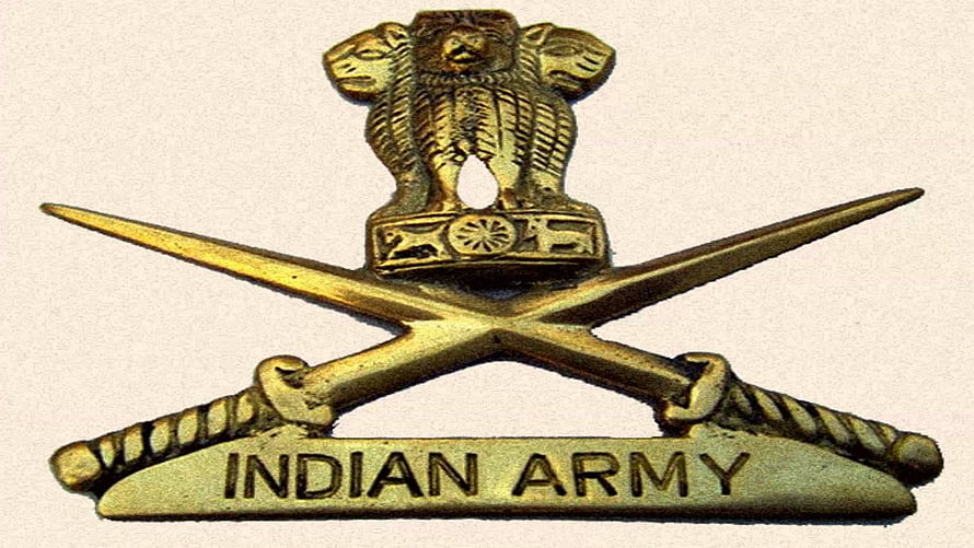 Indian Army Emblem with Lion Capital and Crossed Swords HD wallpaper