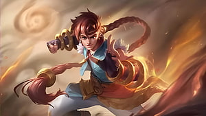Yin Mobile Legends Warrior Character Artwork with Dynamic Energy Effects HD wallpaper