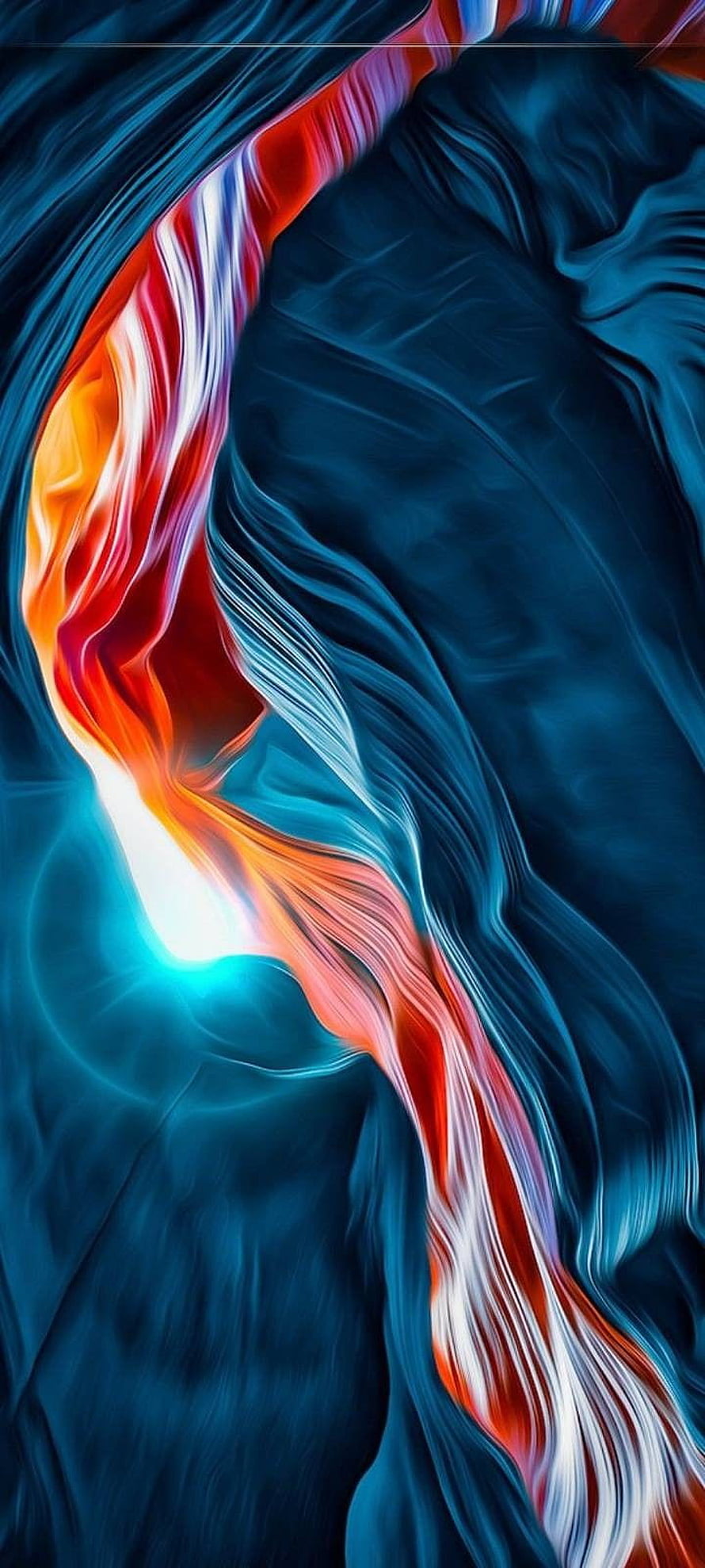 Abstract Fluid Art Wallpaper With Flowing Blue And Red Silk Textures HD phone wallpaper