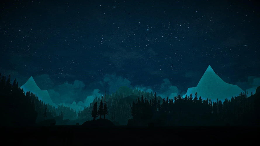 Serene Night Landscape With Starry Sky And Glowing Mountains HD wallpaper