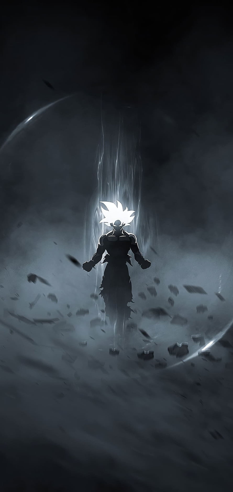 Goku Ultra Instinct Sign Anime Wallpaper Dark Silhouette HD phone wallpaper
