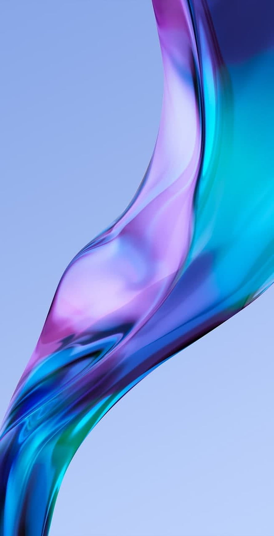 Iridescent Liquid Glass Abstract Flow with Purple and Cyan Gradients HD phone wallpaper