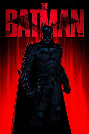 The Batman 2022 Movie Poster with Dark Armored Suit and Red Background, the batman 2022 , #The Batman 2022 HD phone wallpaper