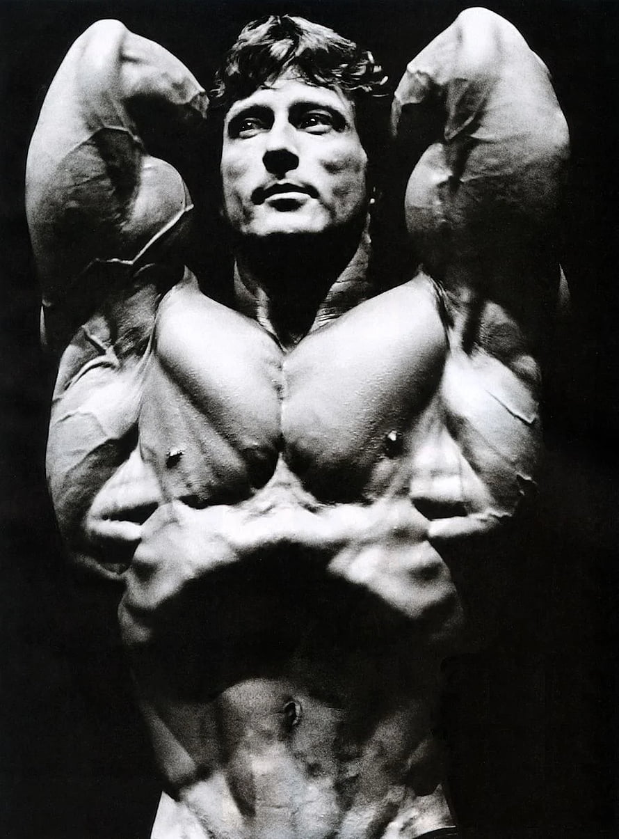 Frank Zane Classic Bodybuilding Pose in Dramatic Black and White Photography HD phone wallpaper