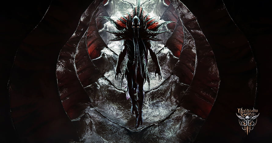 Baldur's Gate 3 Monstrous Demon Lord Emerging From Dark Portal HD wallpaper