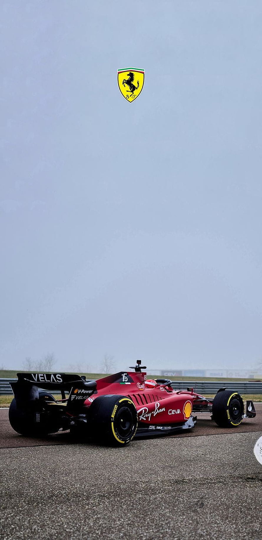 Ferrari Formula 1 Race Car on Track with Scuderia Logo and Sponsor Livery HD phone wallpaper