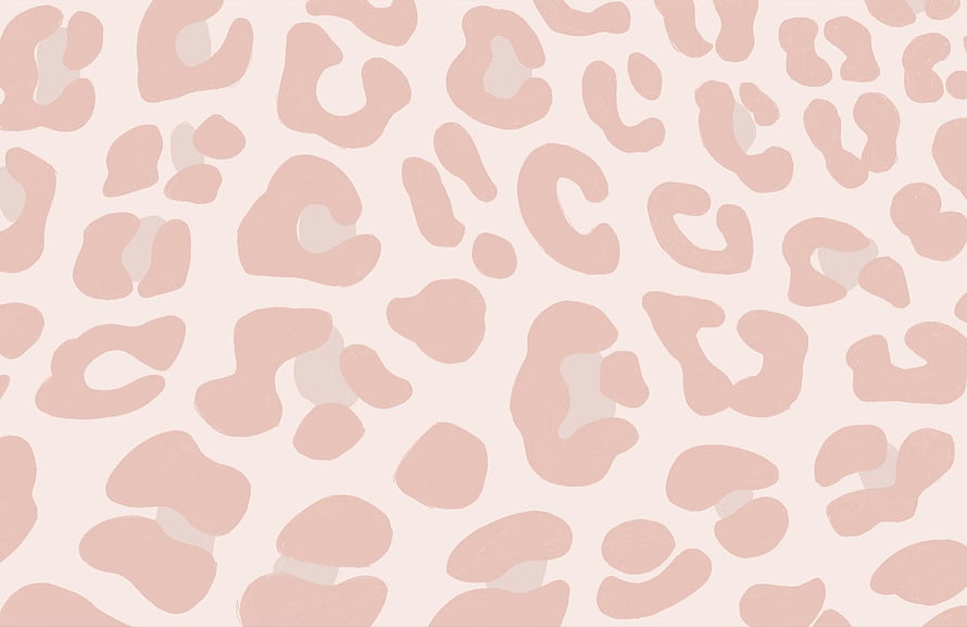 Soft Pink Leopard Print Pattern with Abstract Animal Spots on Cream Background HD wallpaper