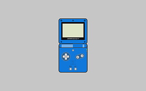 Blue Nintendo Game Boy Advance SP Handheld Console Vector Illustration HD wallpaper