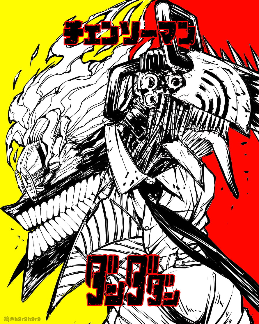 Dandadan and Chainsaw Man Crossover Illustration with Fiendish Monster Design, DANDADAN X CHAINSAW MAN: Dandadan, #dandadan HD phone wallpaper